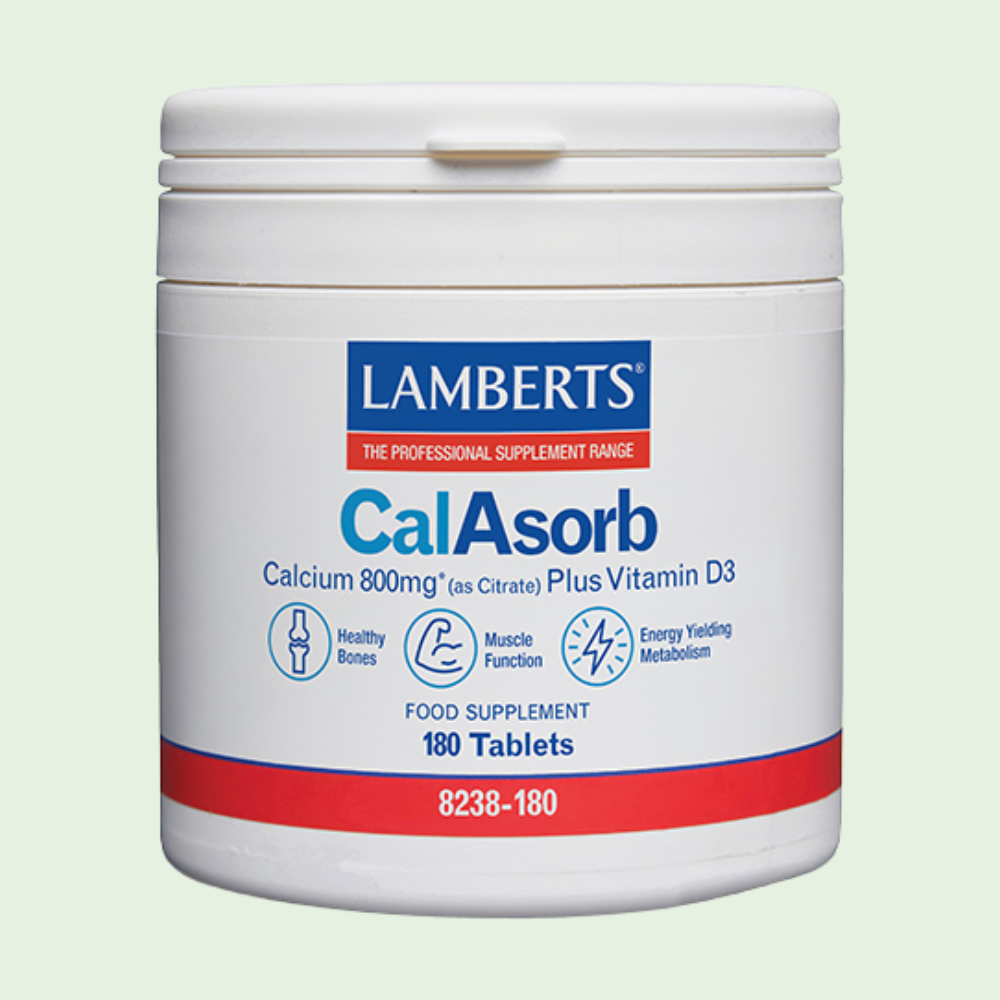 CalAsorb, Calcio 800mg como Citrato y Vitamina D3 180 tabletas
