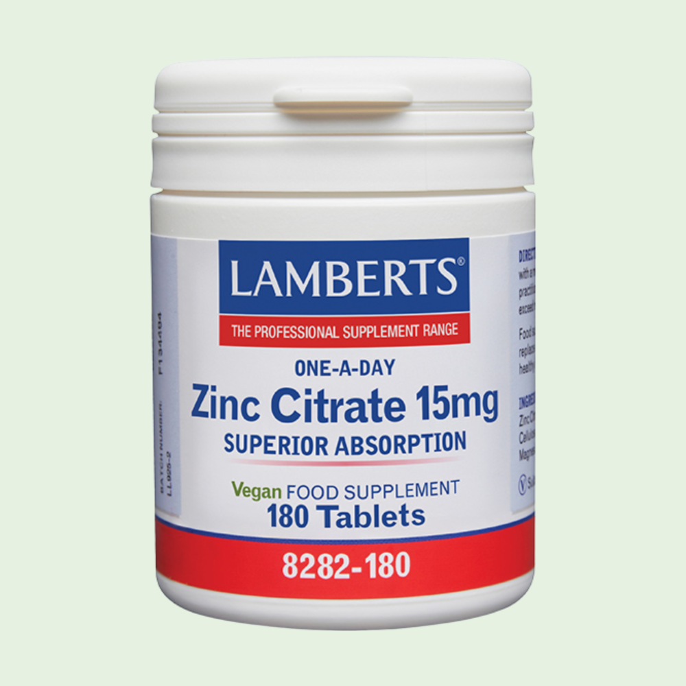 Citrato de Zinc 15 mg con mayor absorción 180 tabs