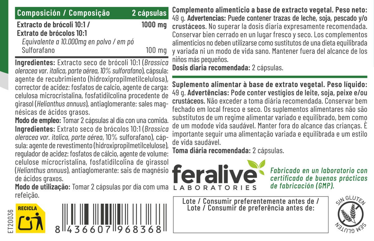 BRÓCOLI LIPOSOMADO 60CAP.- FERALIVE
