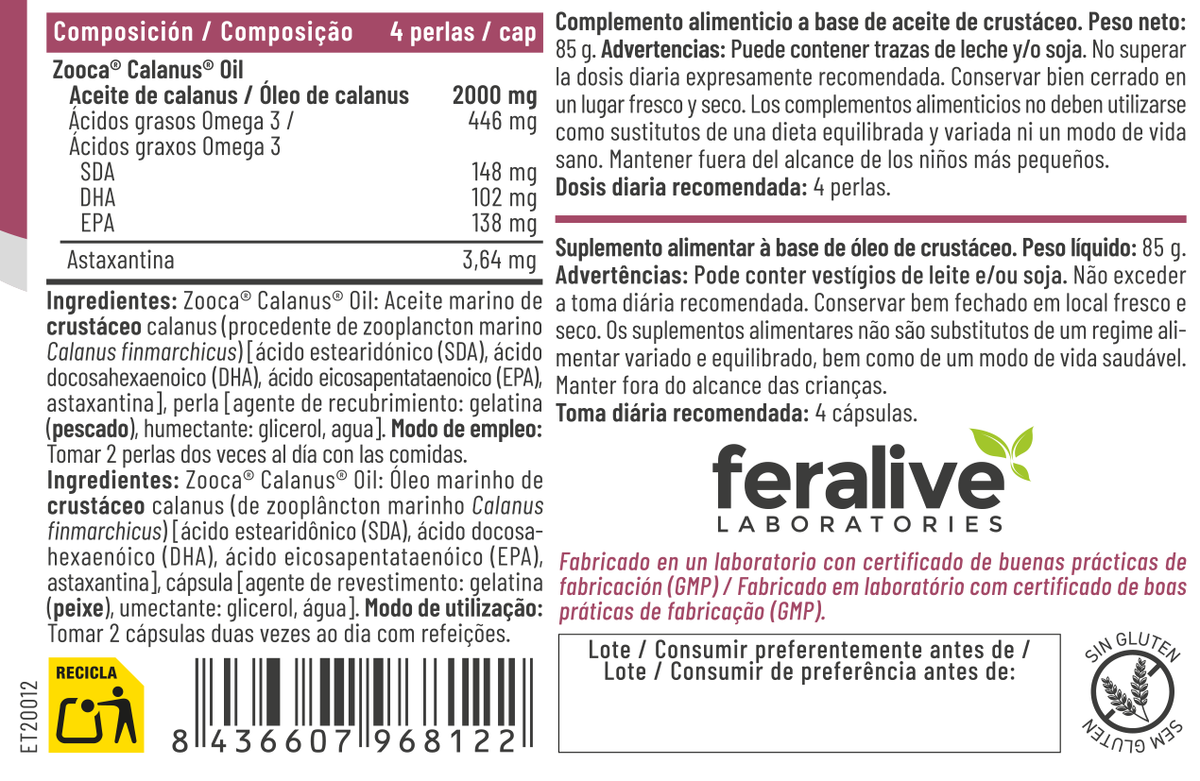 CALANUS 2000MG 120 PERLAS.- FERALIVE