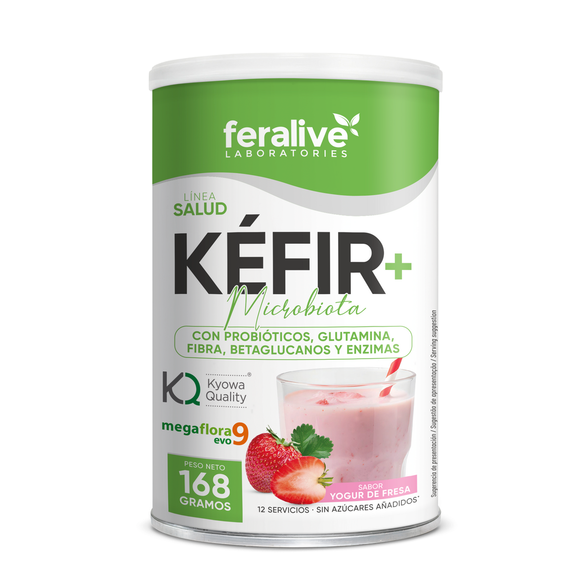 YOGUR KÉFIR+ en polvo MICROBIOTA FRESA  168gr