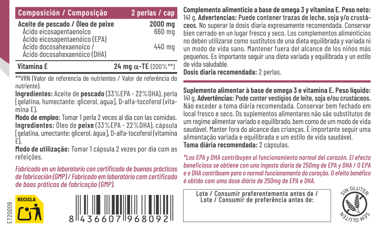 OMEGA 3 33/22 100 PERLAS - FERALIVE