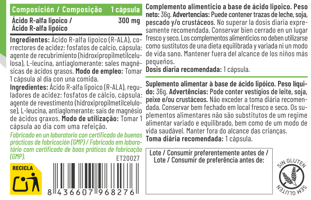 R-ALA 300MG. 60CAP.-