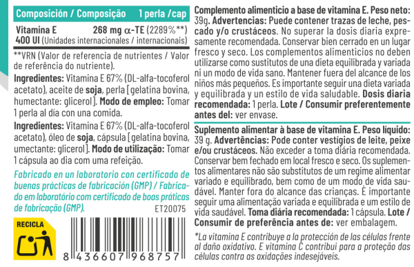 VITAMINA E400 60CAP.- FERALIVE