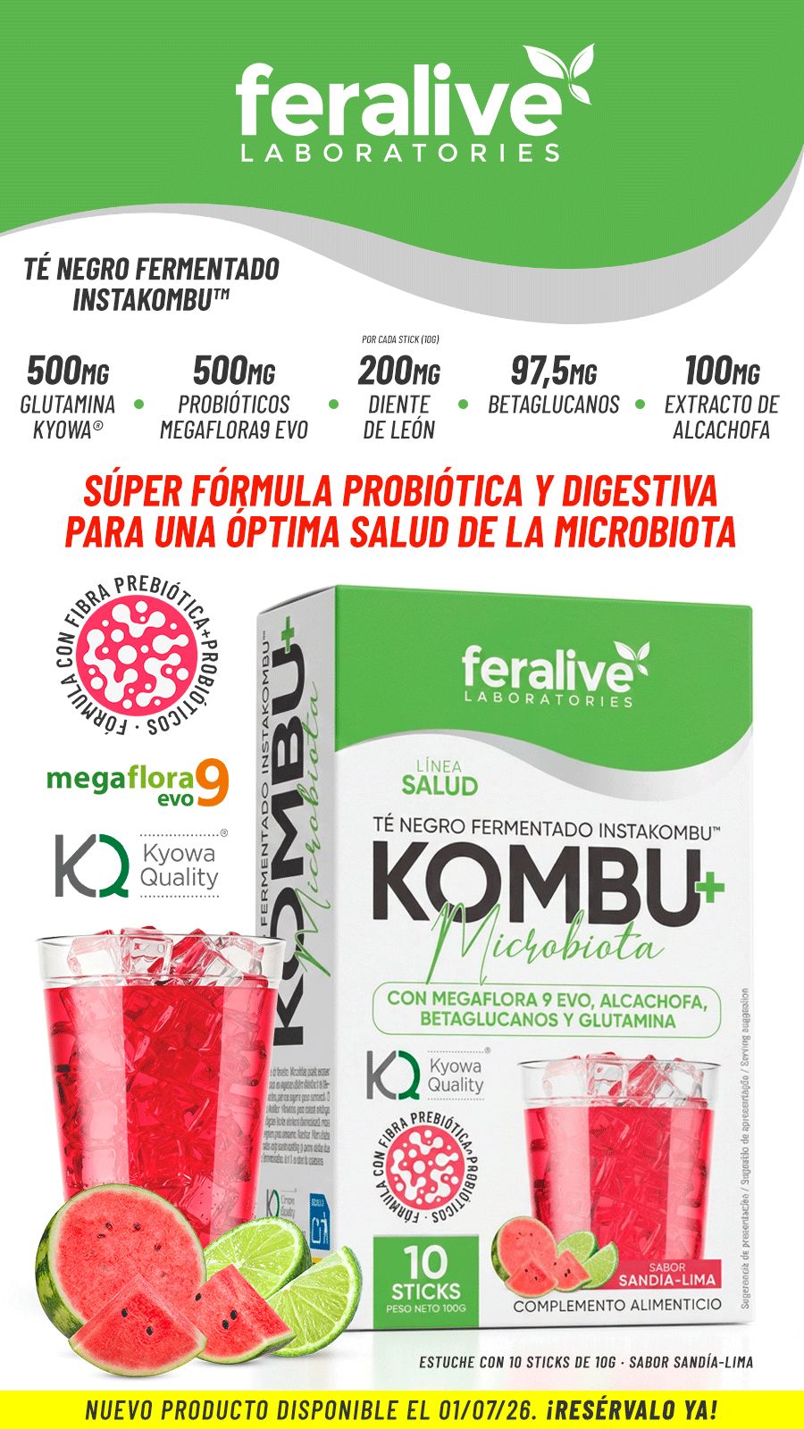 Kombu+ Microbiota sandía y lima · 10 sticks | Feralive