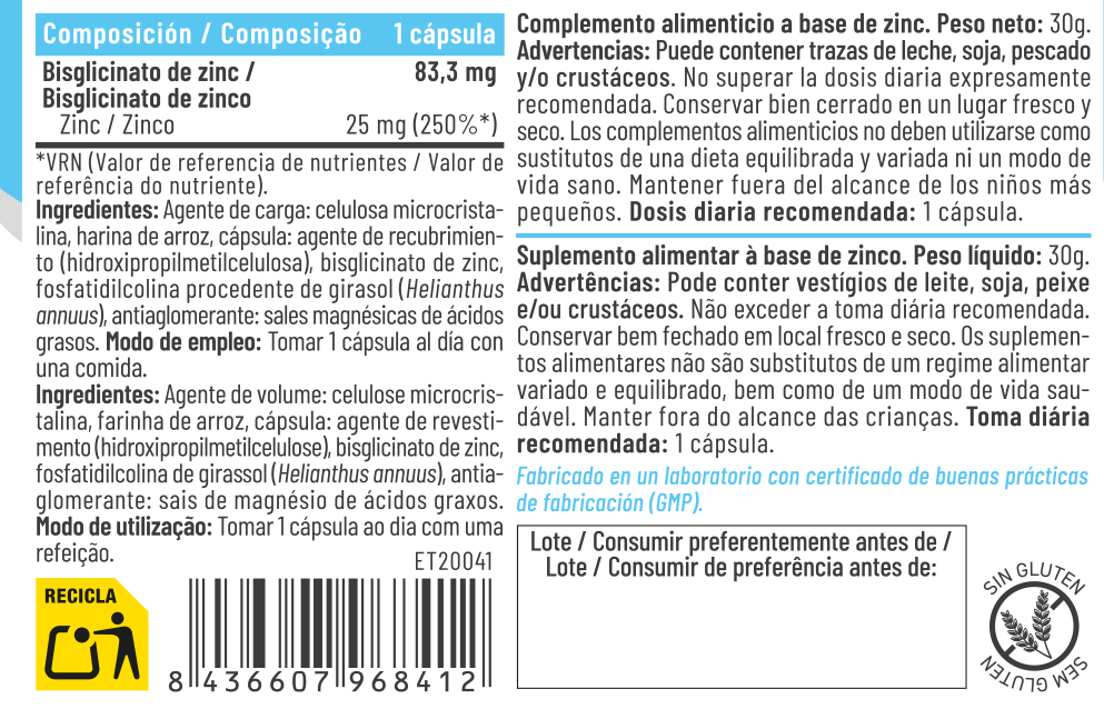 ZINC 25 LIPOSOMADO 60CAP.- FERALIVE