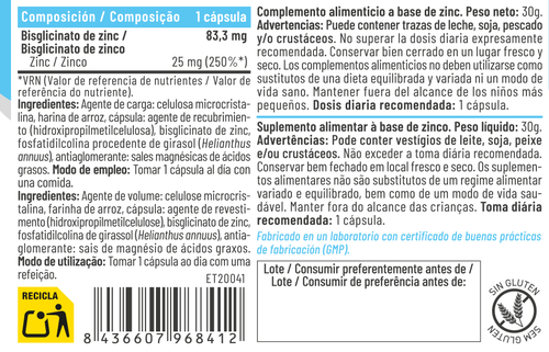 ZINC 25 LIPOSOMADO 60CAP.- FERALIVE