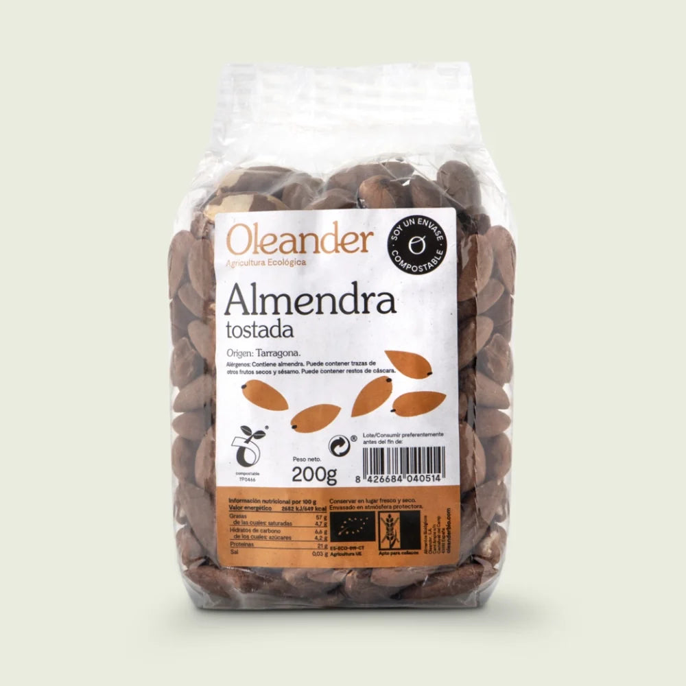 ALMENDRA TOSTADA PIEL 200GR.
