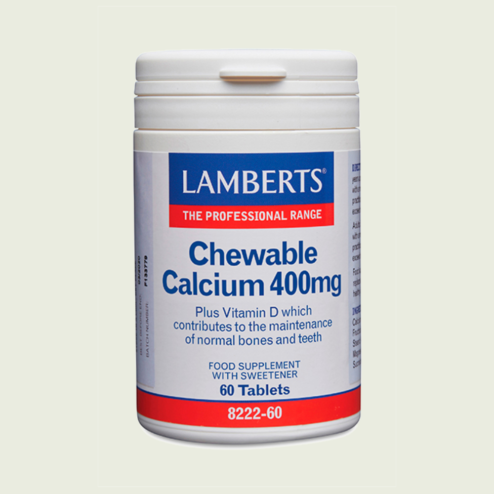 CALCIO MASTICABLE 400MG (CON VIT D Y F O S).