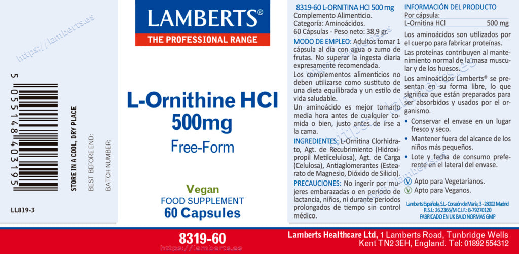 L- ORNITINA H C I 500MG.