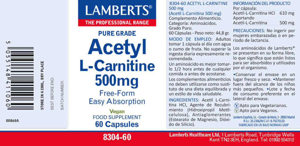 ACETYL L- CARNITINA 500MG.