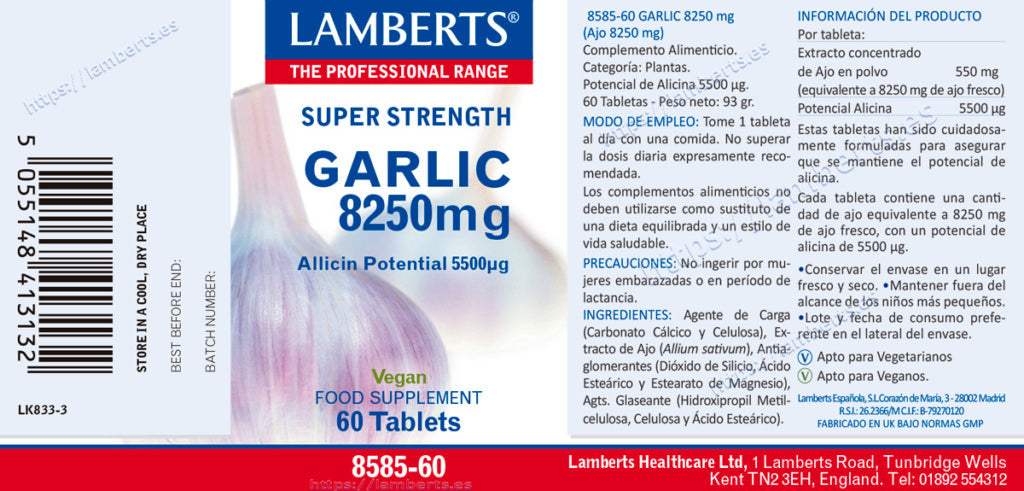 AJO LAMBERTS (GARLIC) 8250MG X 60