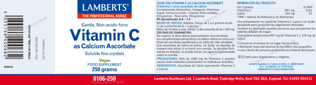 VITAM- C ASCORBATO DE CALCIO.