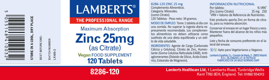 ZINC 25 MG.