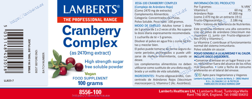 CRANBERRY- COMPLEJO DE  ARÁNDANO ROJO CON F O S + VIT C.