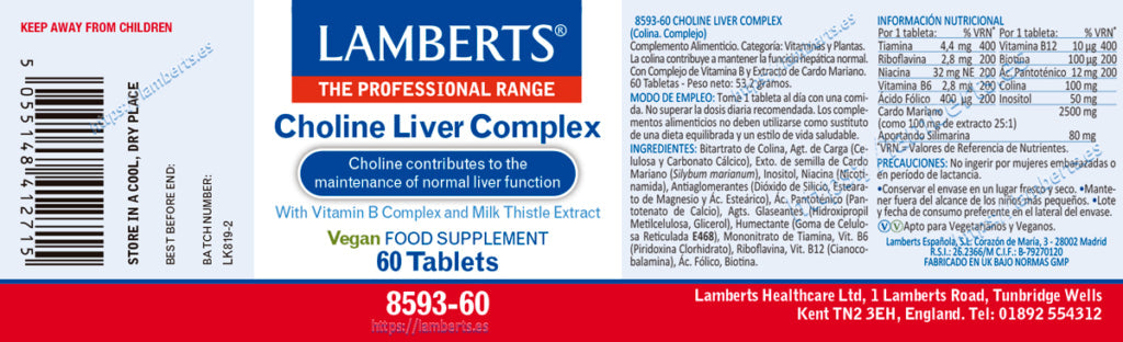 CHOLINE LIVER COMPLEX (COLINA 100MG.)