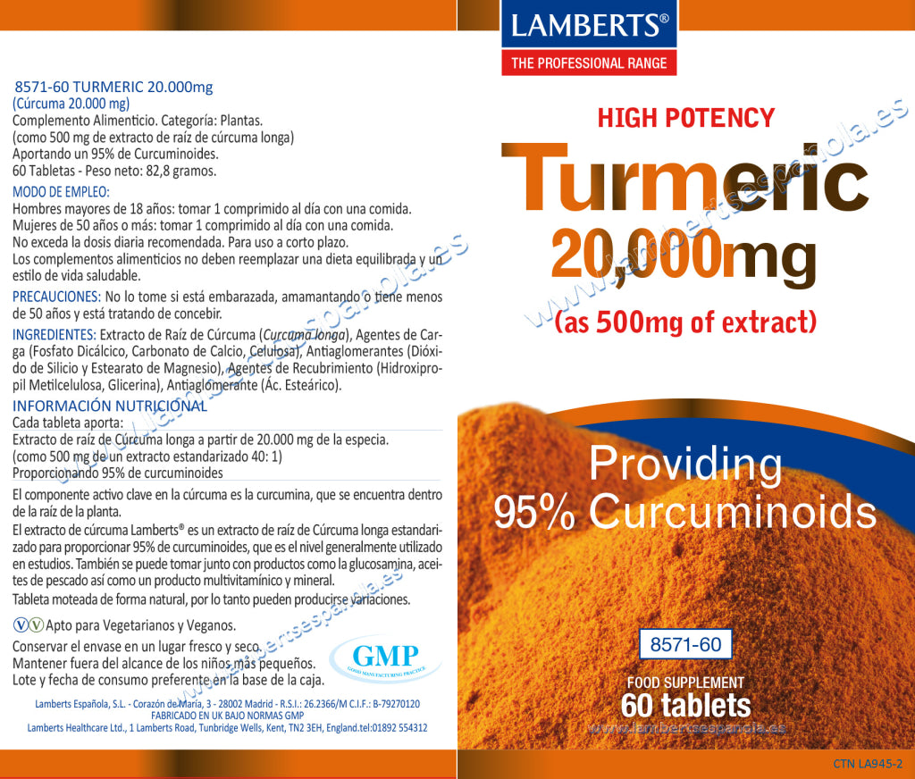 CÚRCUMA 20.000MG  (TURMERIC) 60.