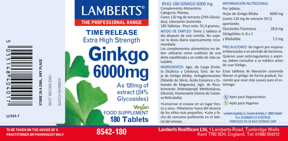 GINKGO 6000MG - 180 TABS
