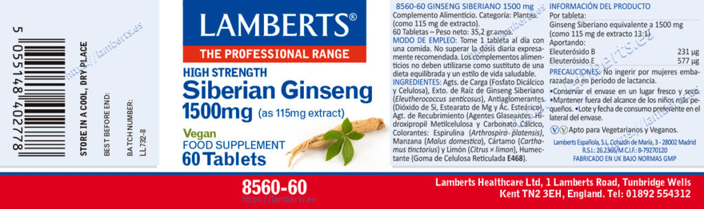 GINSENG SIBERIANO 1500MG. (ELEUTEROCOCO)