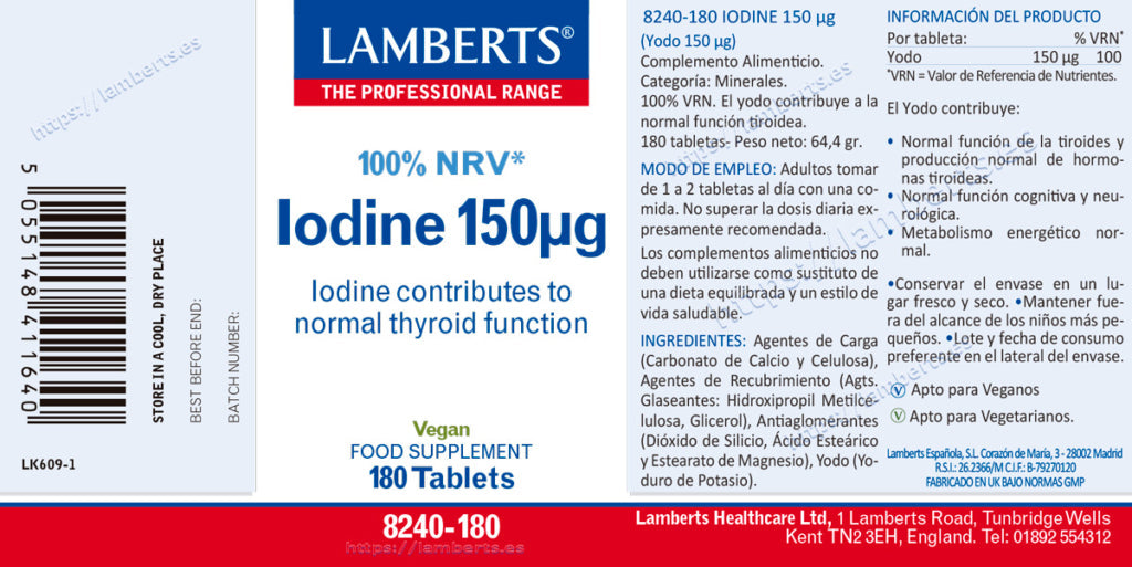 IODINE 150UG  (YODO COMO YODURO DE POTASIO).