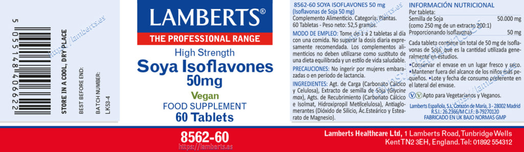 ISOFLAVONAS DE SOJA 50MG.