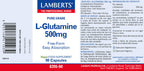 L-Glutamina 500mg. Pura. Aminoácido no esencial con 90 cápsulas