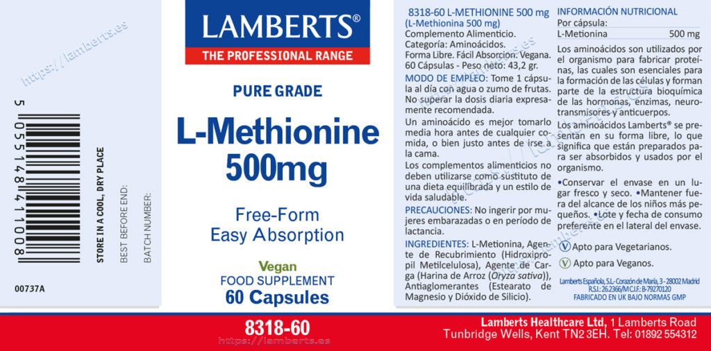 L- METIONINA 500MG.