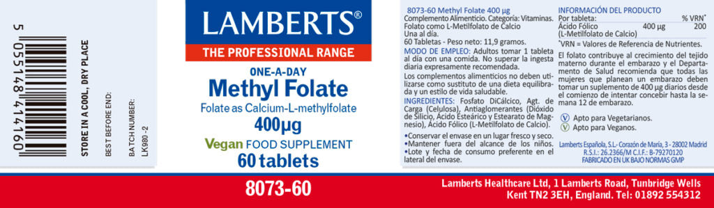 METHYL FOLATE 400UG (ÁCIDO FÓLICO)
