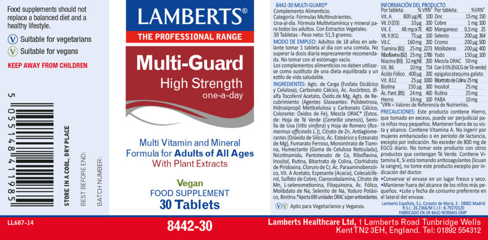 MULTI-GUARD 30 VEGANO TODOS LOS ADULTOS