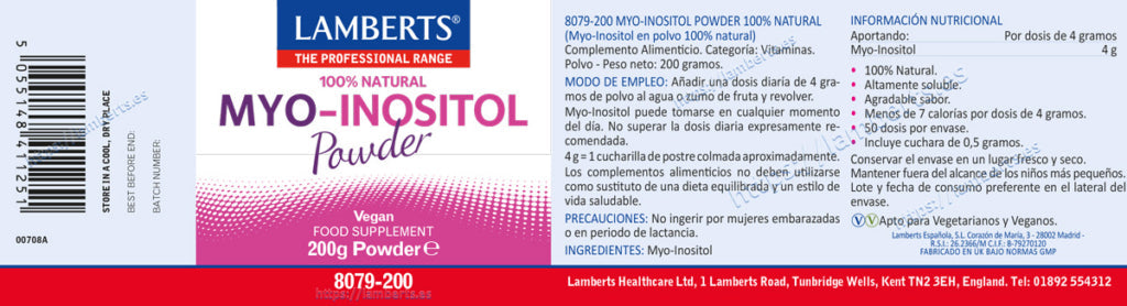 MYO INOSITOL EN POLVO 100% NATURAL
