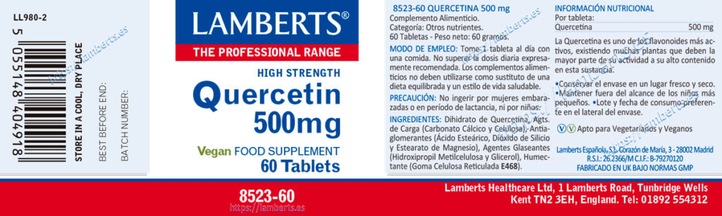 QUERCETIN LAMBERTS 500MG.