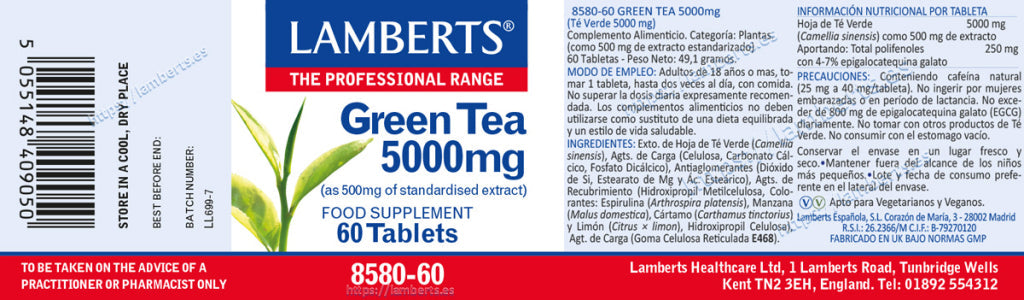 TÉ VERDE 5000MG LAMBERTS.
