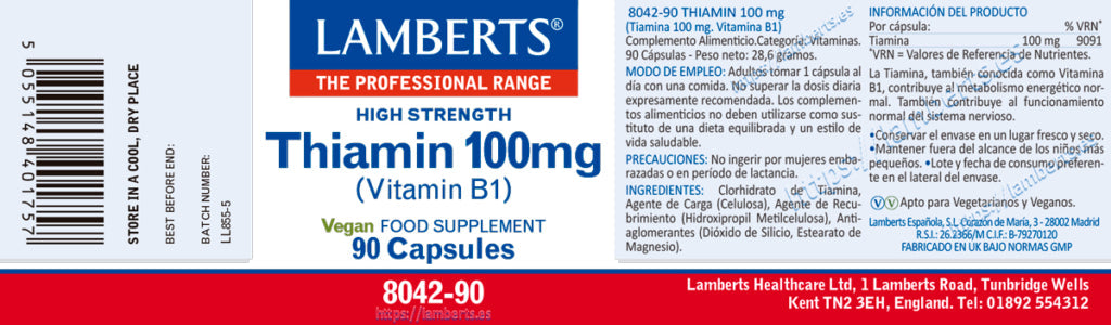 TIAMINA (VITAMINA B1) 100mg