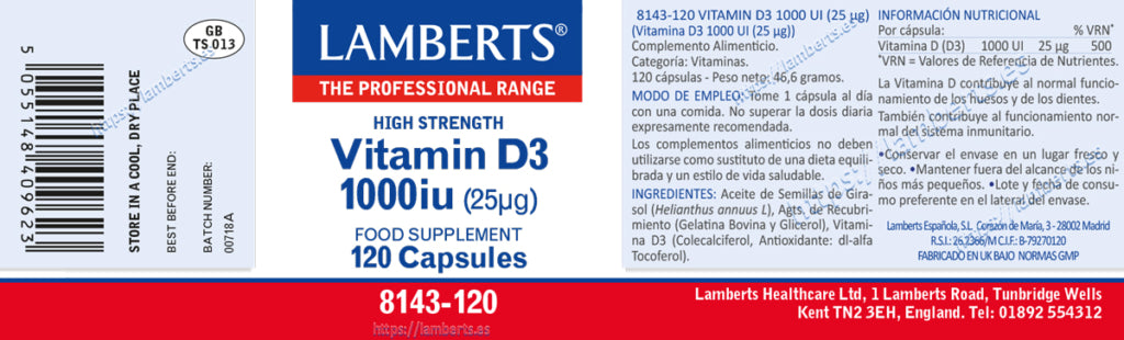 VITAM- D3 1000UI (25UG) LAMBERTS.
