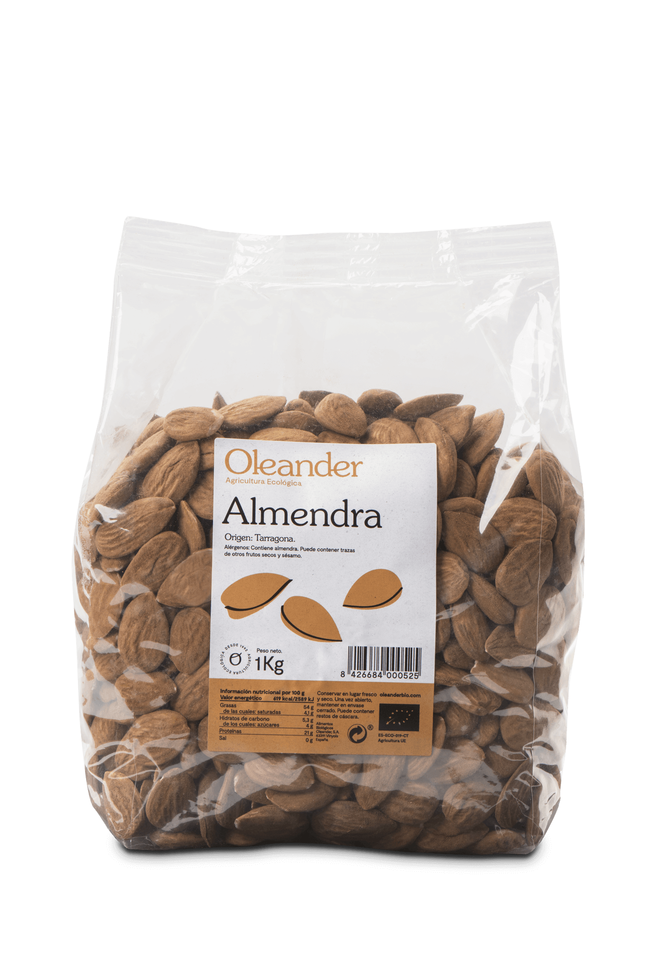 ALMENDRA CON PIEL   BOLSAS 1 KG.