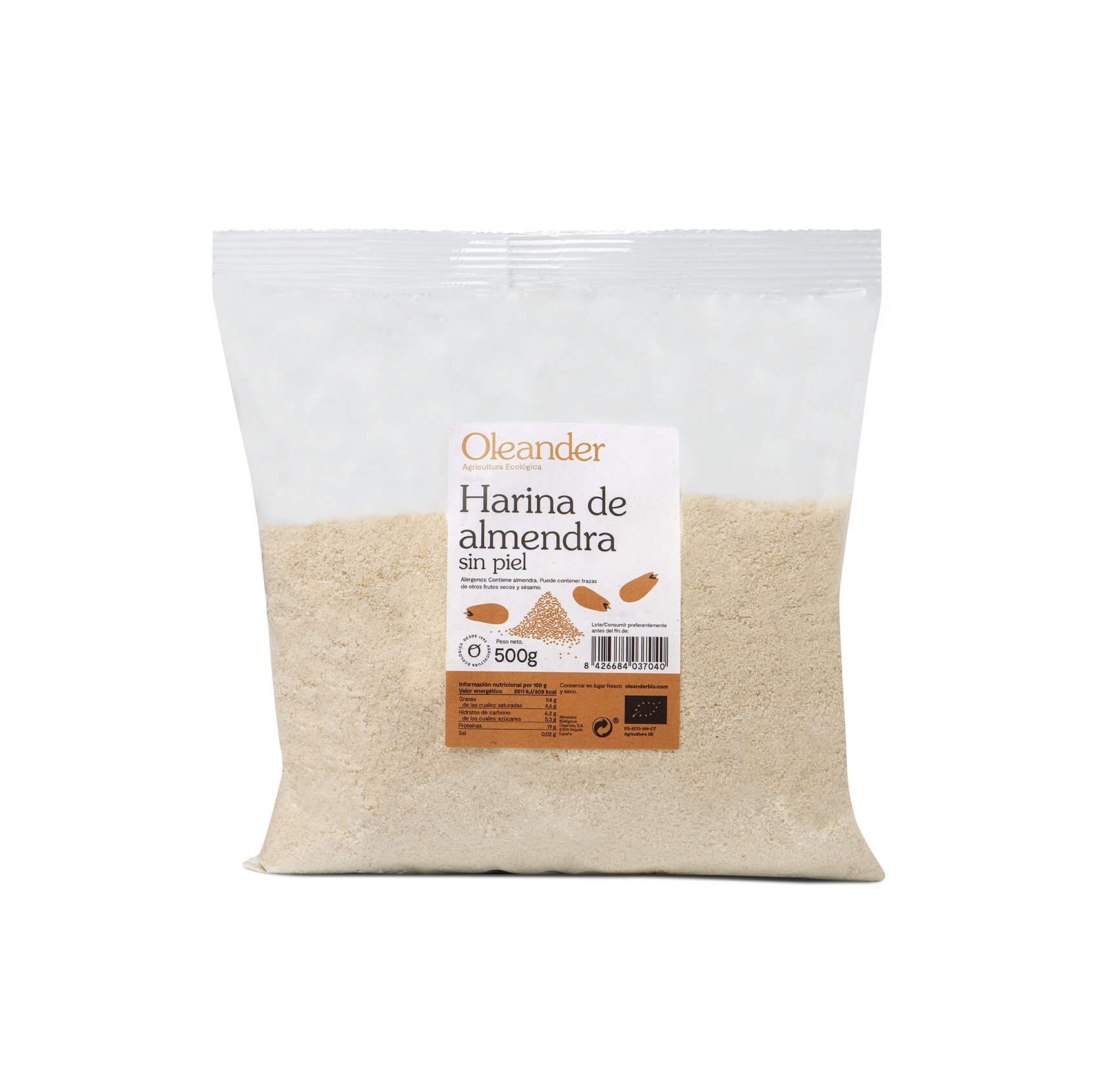 HARINA DE ALMENDRA CRUDA PELADA 500GR.