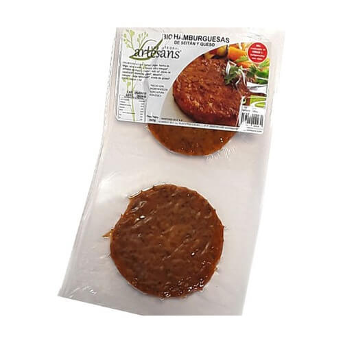 HAMBURGUESAS SEITÁN Y QUESO (2 UNID )
